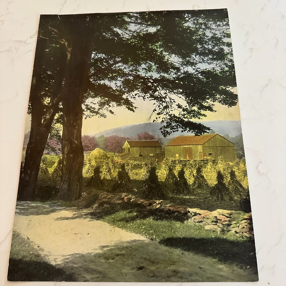 Large Vintage Hand Painted Photo Calendar Print "Autumn Minstrel of the Harvest"